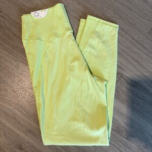 NWT Aerie Offline Goals 7/8 Neon Green Yellow Leggings Sz XL